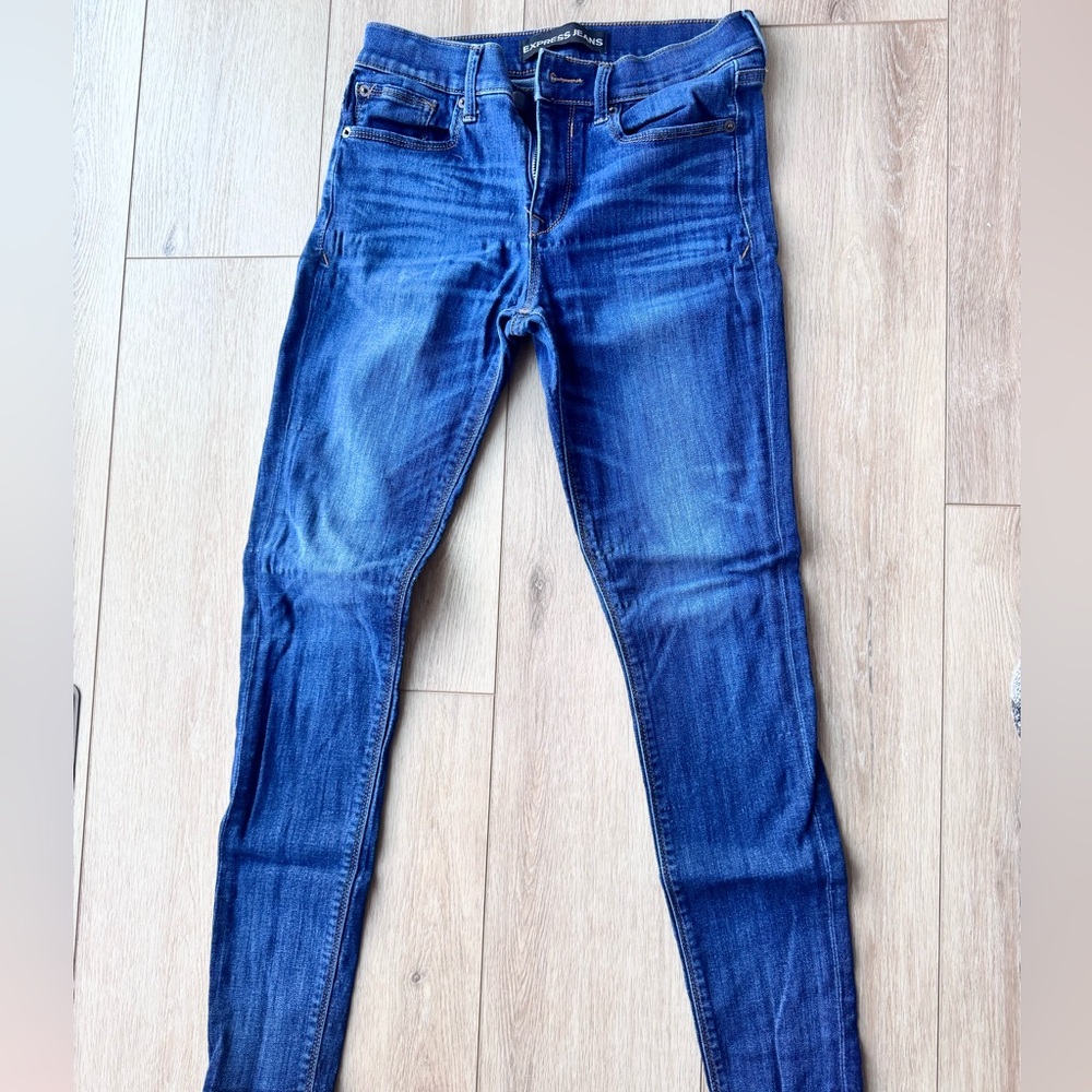 Express Dark Blue Women's Skinny Jeans